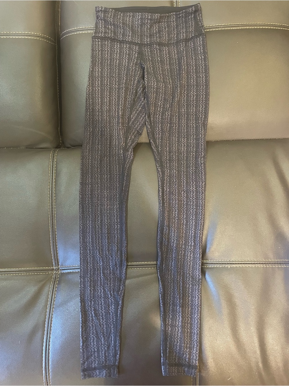 lululemon athletica Gray Striped High-Rise Leggings